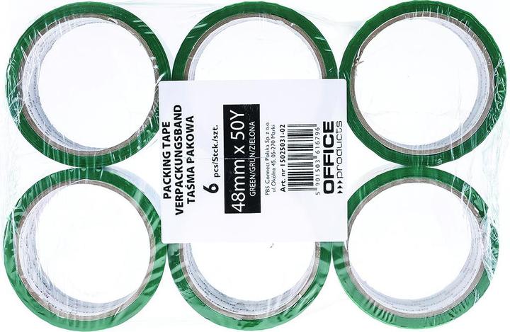 Image du produit Office Products Ruban d'emballage, 48mm x 50y, 36mic, ean pour 1 pc, vert (48 mm)