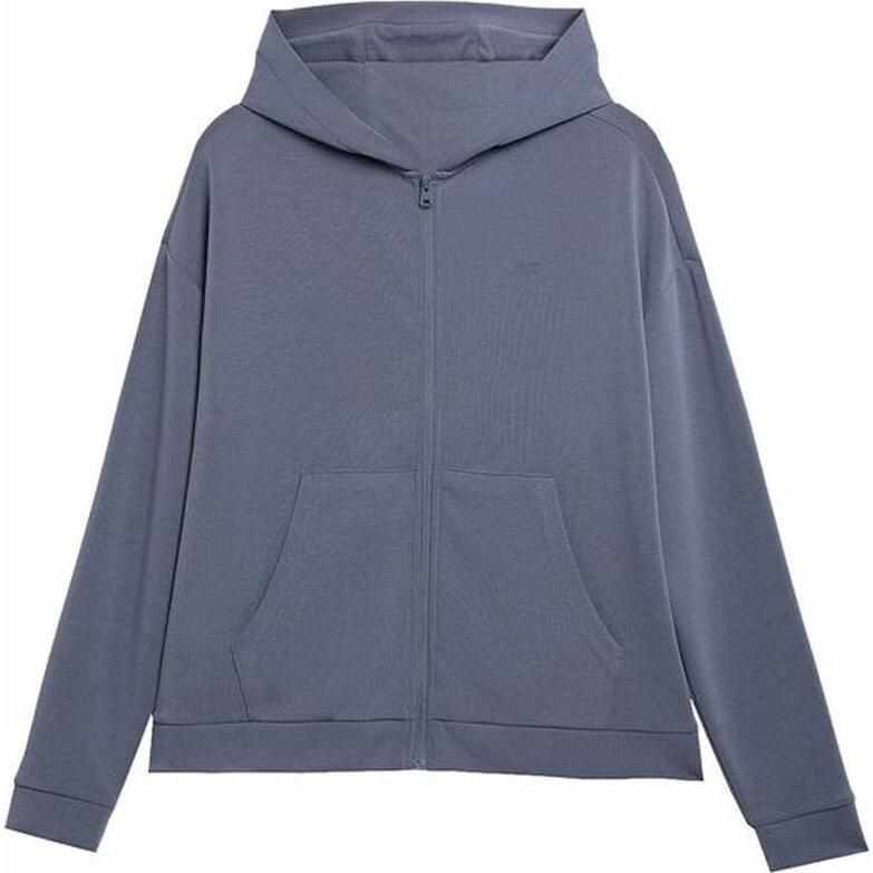 4F, Damen, Pullover, Damen Sweater mit Kapuze BLD041 Blau Yoga S, Blau, (S)