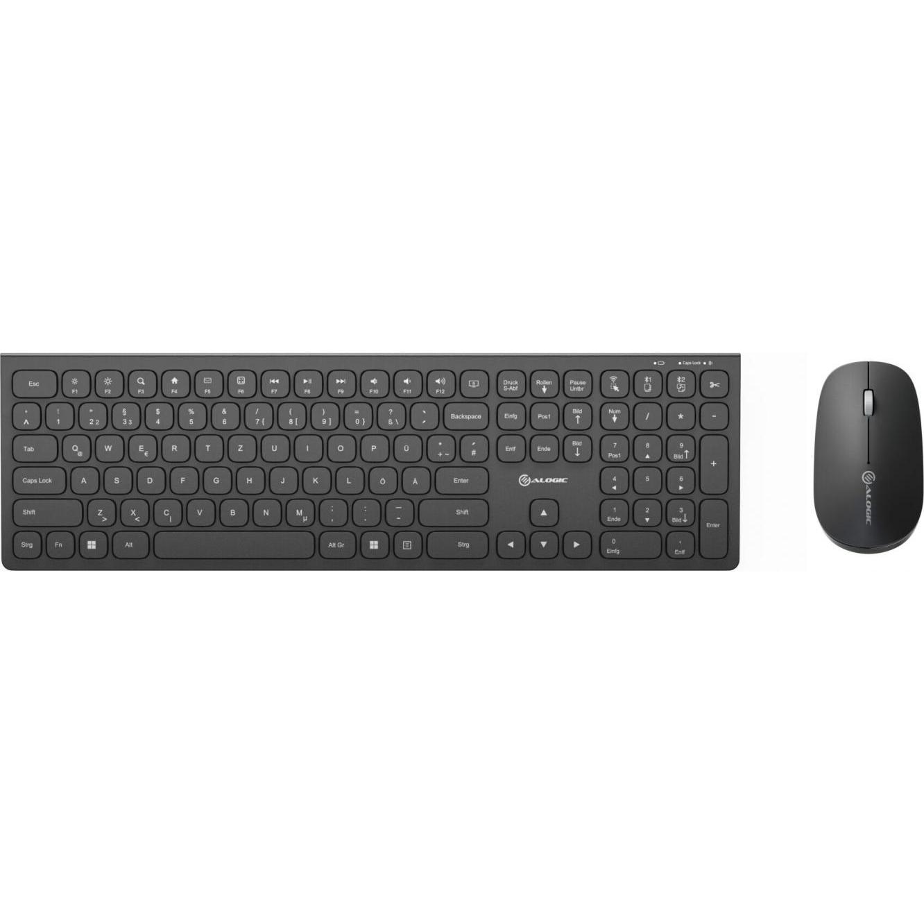 Alogic Echelon USB-C Rechargeable Blue (DE, Kabellos), Tastatur, Schwarz