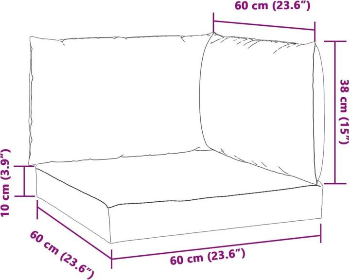 Valeurs nutritives et ingrédients vidaXL Ensemble salon de jardin 10 pièces avec coussins (60 x 60 x 60 x 10 cm)