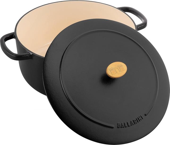 Productafbeelding Ballarini Cocotte BELLAMONTE 28 cm rond 7,0 liter gietijzeren braadpan zwart (Braadpan + kasserol, Gietijzer, 28 x 18 cm)
