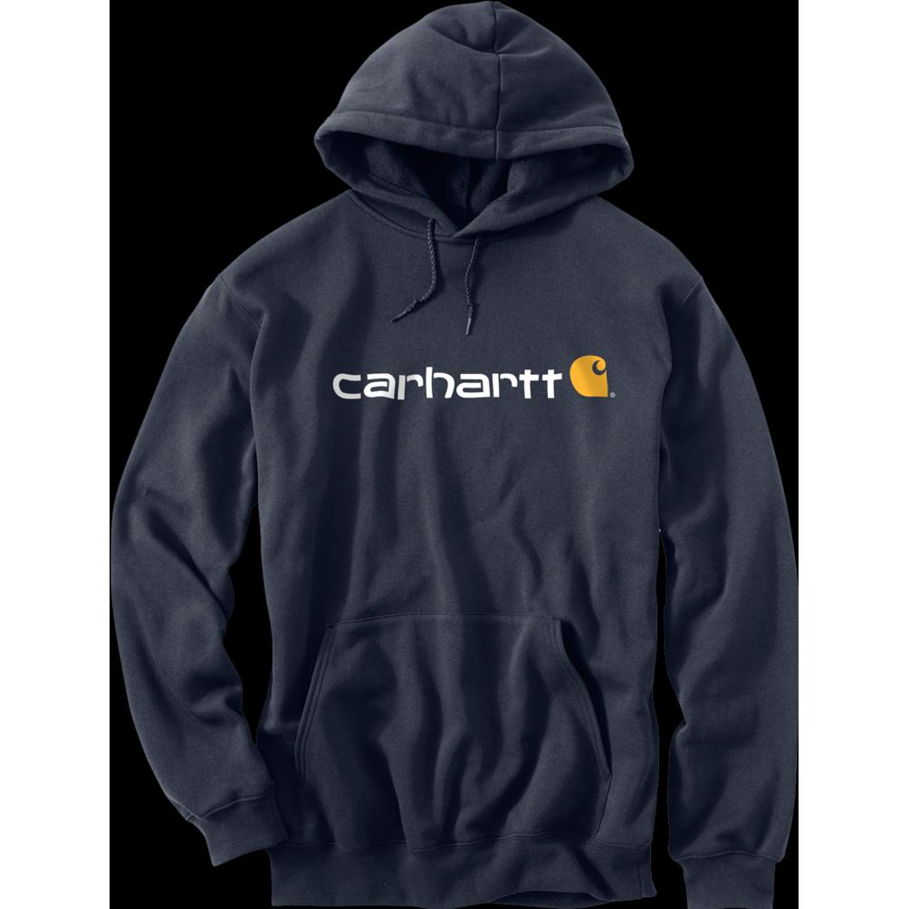 Carhartt, Herren, Pullover, Signature Logo Hooded Sweatshirt, Blau, (XL)