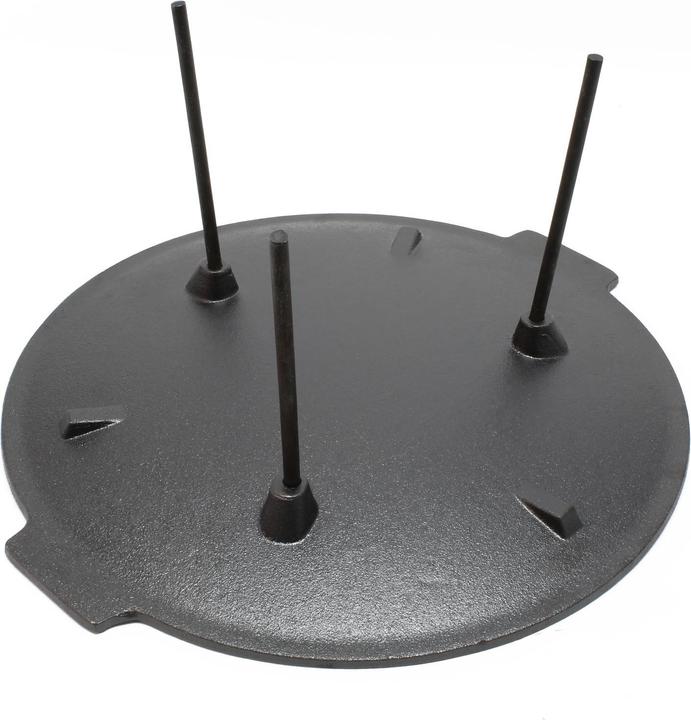 Image du produit Wiltec Dutch Oven Plaque Gril BBQ Fonte Ronde Ø44cm Hauteur 35cm Support 3 Pieds Effet Antiadhésif P