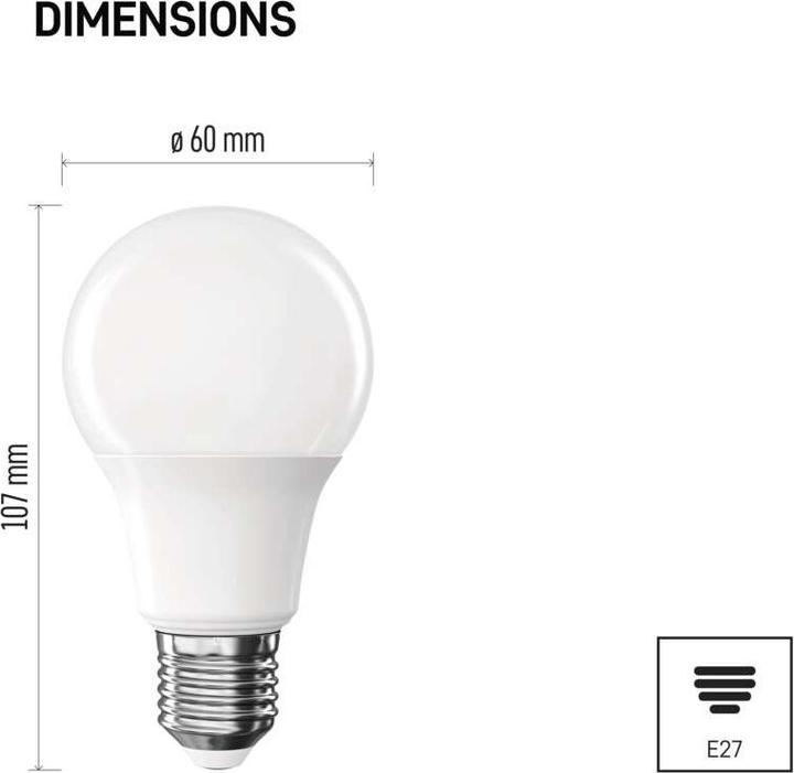 Image du produit Emos Lampe LED Classic A60 / E27 / 7 W (60 W) / 806 lm / Blanc neutre (E27, 7 W, 806 lm, 1 x, E)