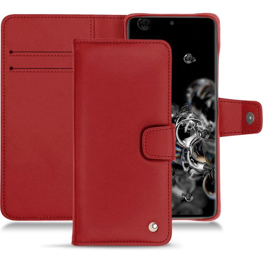 Noreve Lederschutzhülle Wallet (Samsung Galaxy S20+ 5G), Smartphone Hülle, Rot