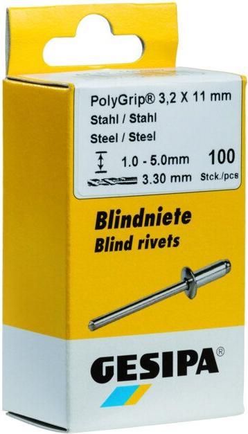 Produktbild Gesipa Blindniet PolyGrip® Nietschaft dxl 4,0x17,0mm VA 50 St.
