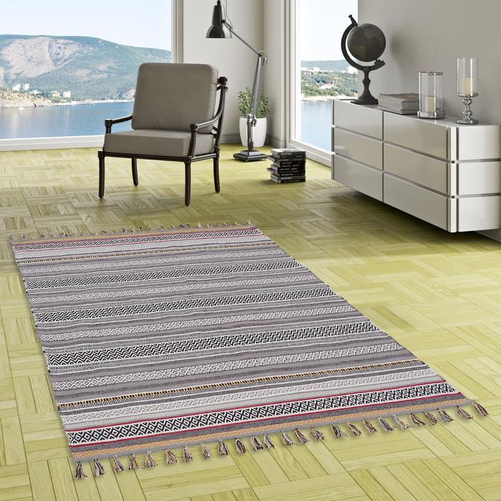 Actual product image Pergamon Kelim Baumwolle Natur Teppich Grace (140 x 200 cm)