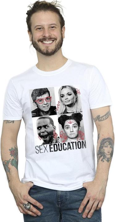 Actual product image Netflix Mens Sex Education Class Photos T-Shirt (XXL)