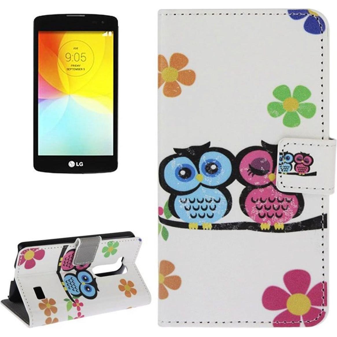 Thumbnail - König Design Schutzhülle Handytasche (Flip Quer) für Handy LG L Fino D290N D295 Verliebtes Eulen Paar (LG L FIno), Smart...