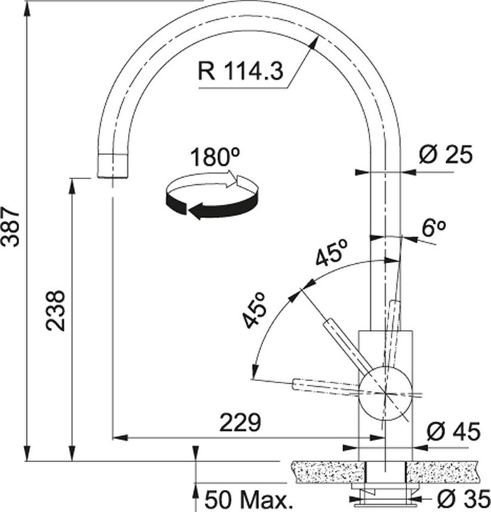 Image du produit Franke Robinet EOS NEO Sortie pivotante crni c