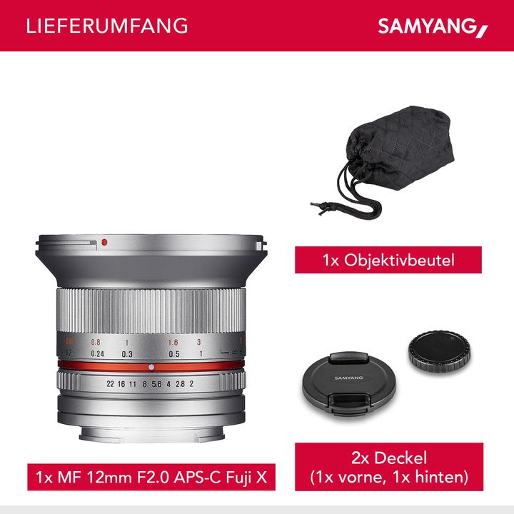 Produktbild Samyang 12mm f/2 NCS CS Fujifilm XF (Fujinon XF, APS-C / DX)