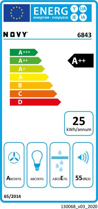 Etichetta energetica NOVY 6843 Pureline Deckenhaube (Ventilatori a soffitto)