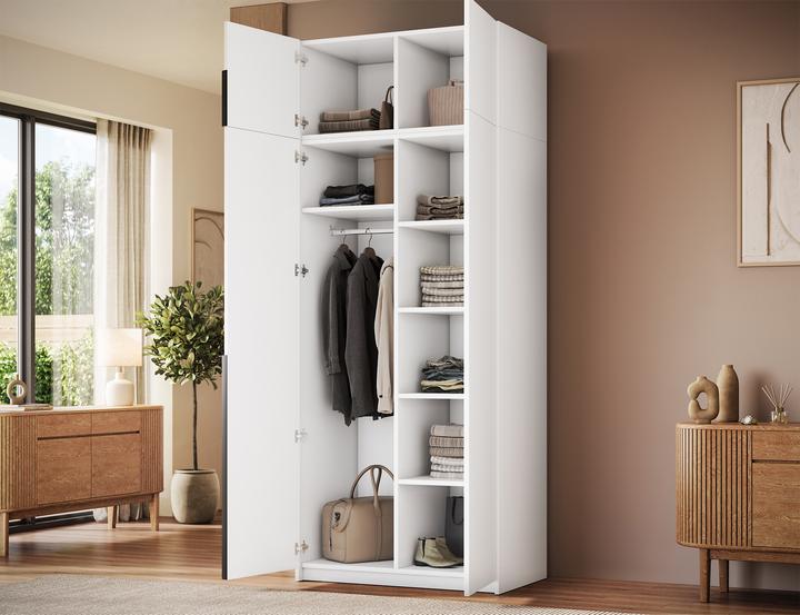 Produktbild ADRK Furniture Alera II mit Aufsatz – Drehtürenschrank (100 x 58 x 250 cm)
