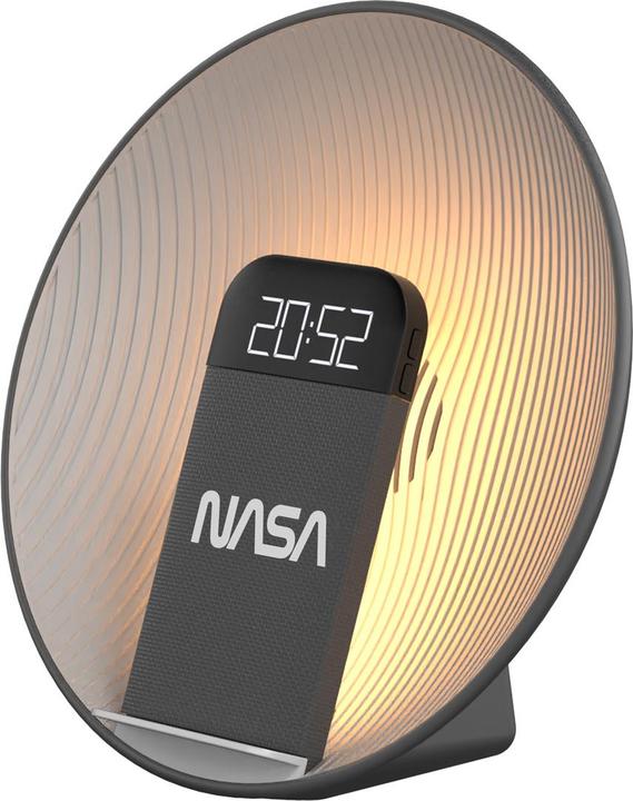 Image du produit Nasa Wecker, BT-Lautsprecher + Qi-Charger mit LED-Licht