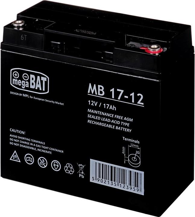 MPL Megabat 12V 17Ah M5 AGM battery, 3-5 years