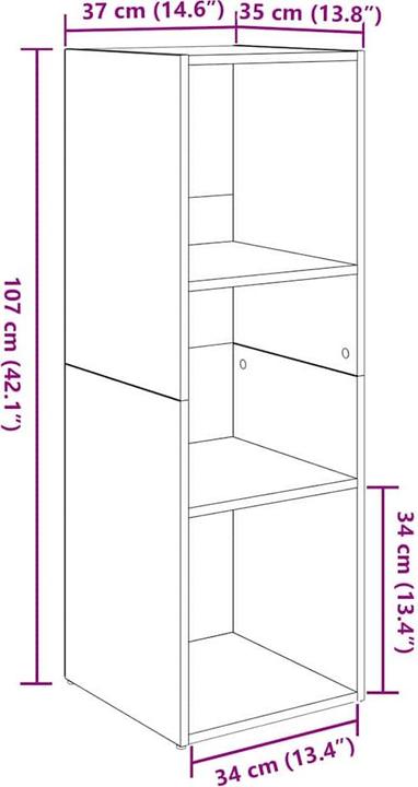 Actual product image vidaXL TV-Schränk (35 x 37 x 107 cm)