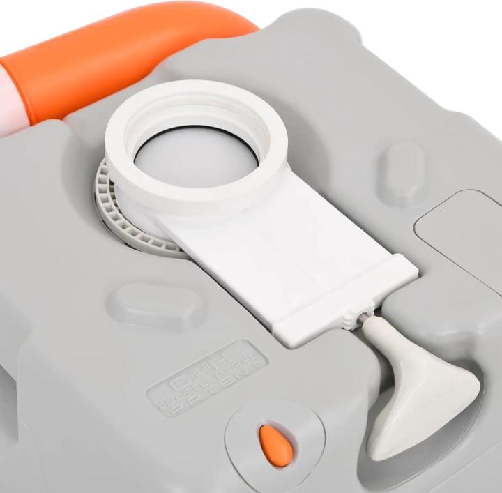 Actual product image vidaXL Camping Toilet Portable Grey and White 22+12 L HDPE