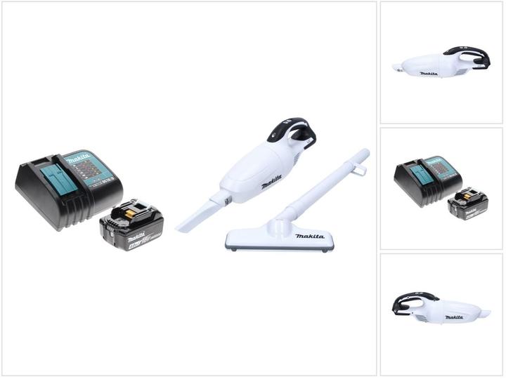 Makita DCL 181 FRM1 W Akku Staubsauger 18 V Weiss + 1x Akku 4,0 Ah + Ladegerät