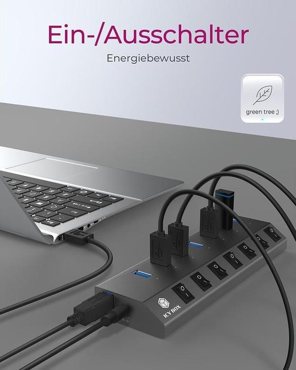 Produktbild Icy Box IB-HUB1701-C3 (USB-C, 7 Ports)