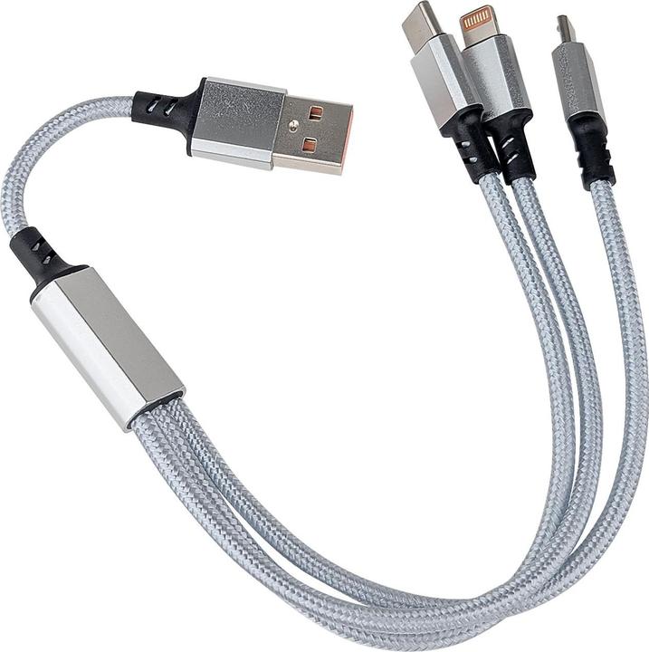 Actual product image Ideoon 3 in 1 Usb cable (0.30 m, USB 2.0, 25 W)
