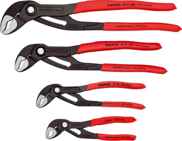Produktbild Knipex Cobra Wasserpumpenzangen-Satz, DIN ISO 8976, 4-teilig