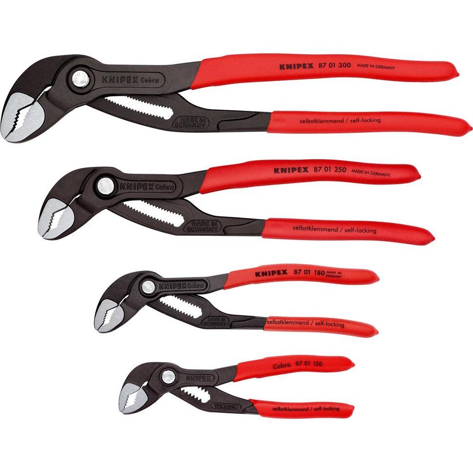 Knipex, Zange, Cobra Wasserpumpenzangen-Satz, DIN ISO 8976, 4-teilig
