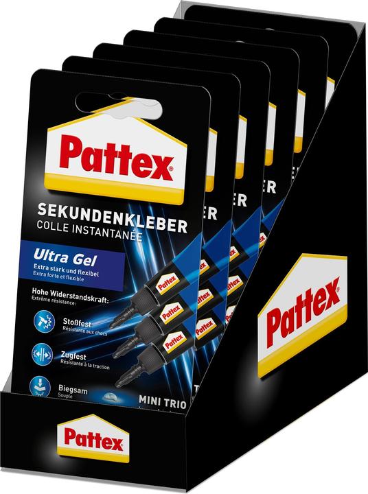 Produktbild Pattex Sekundenkleber Ultra Gel Mini Trio (1 g)