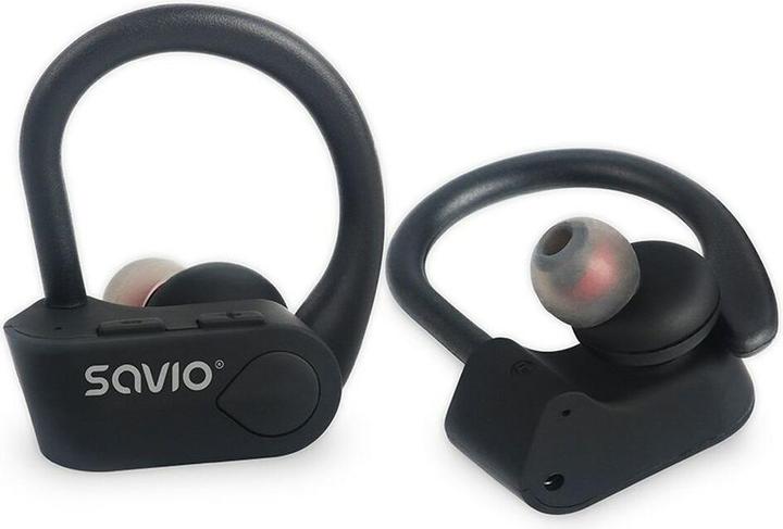 Produktbild Savio TWS-03 Kabellose Bluetooth-Kopfhörer Schwarz (Keine Geräuschunterdrückung, 5 h, Kabellos)