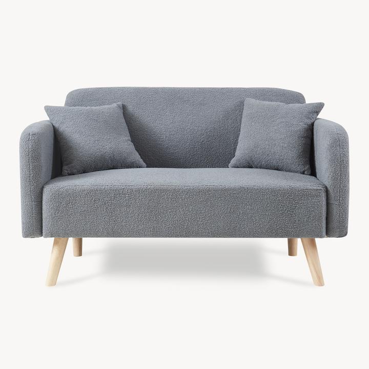 Produktbild En.Casa 2-Sitzer Sofa Midt 132x70x81 cm Bouclé Grau (2-Sitzer)