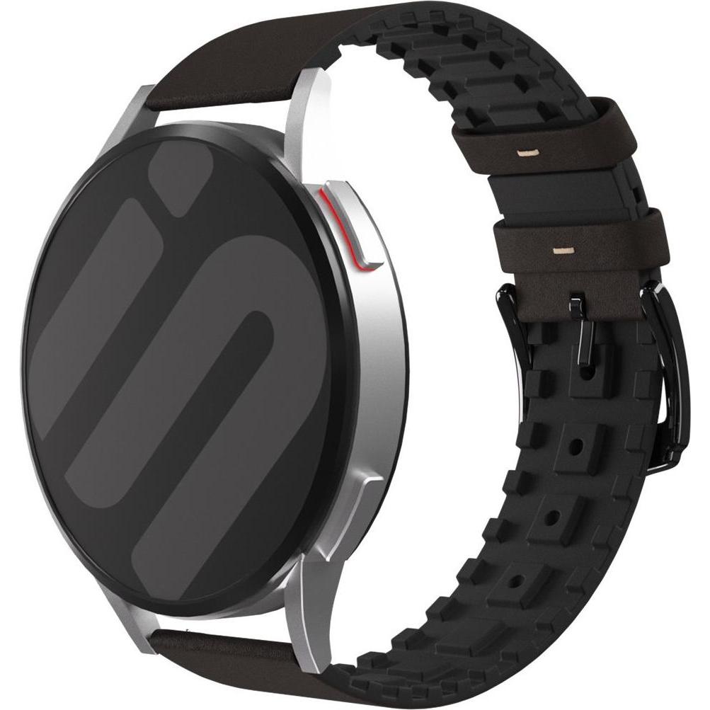 Strap-it Lederarmband (Silikon, Unite), Uhrenarmband, Schwarz, Braun