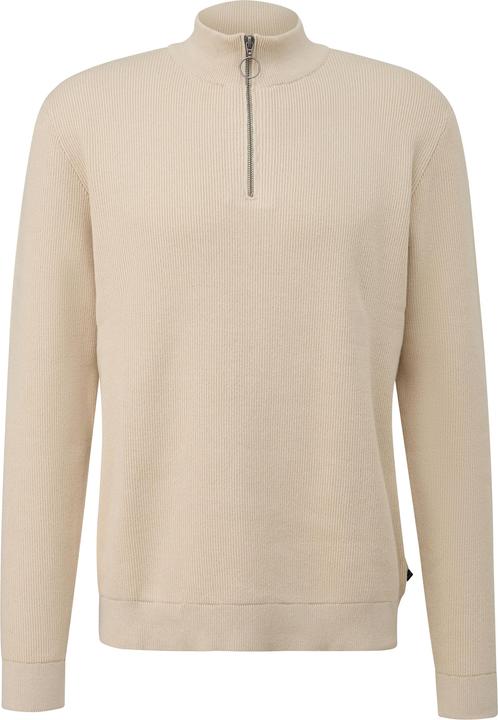 Produktbild s.Oliver Strickpullover Troyer mit feiner Rippstruktur aus Baumwollmix (M)