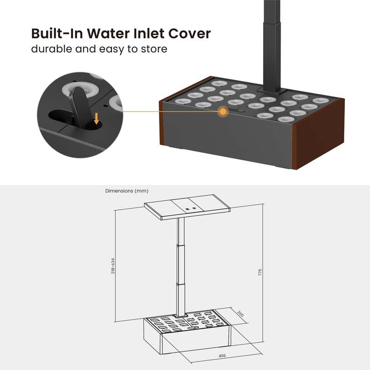 Produktbild Wiltec Indoor Gartensystem braun Kräutergarten Mini Garten für drinnen LED