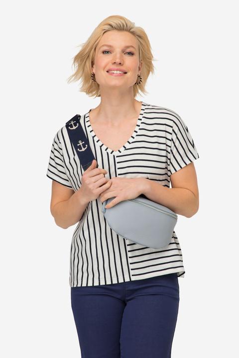 Actual product image Laurasøn T-Shirt, Ringelmix, V-Ausschnitt, Halbarm, OEKO-TEX Made in Green (M)