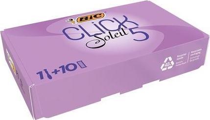 Immagine prodotto Bic Click 5 Soleil Rasoio ricaricabile da donna 10 ricariche da 3 lame Striscia lubrificante viola