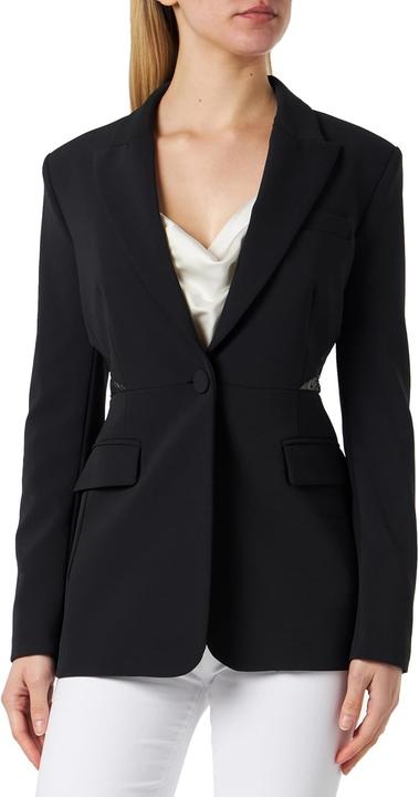 Actual product image Pinko Neerose Technical Crepe Stretch Laminated Trim Blazer (30)
