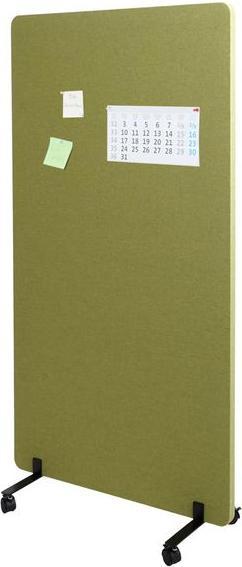 Produktbild Mendler Akustik-Trennwand HWC-G77, Pinnwand, doppelwandig rollbar Stoff/Textil, 147x80cm grün (147 x 80 x 39 cm)