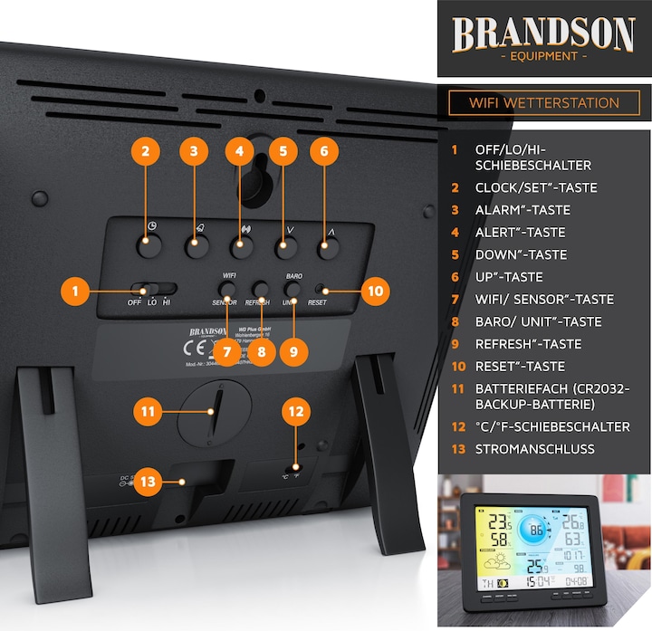 Actual product image Brandson Weather station