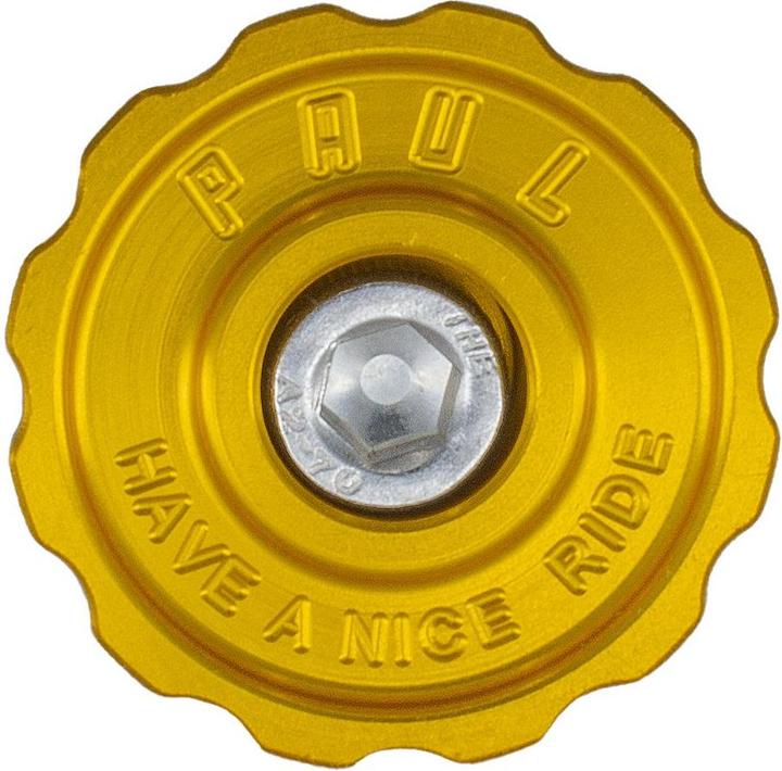 Actual product image Paul Component Engineering Paul Component Stem Cap, 1 1/8", gold