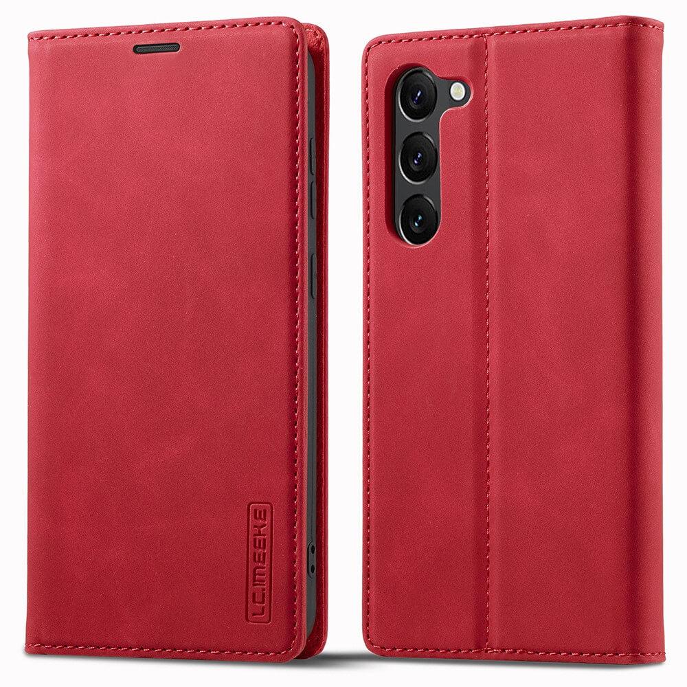 Cover-Discount Galaxy S23+ - Stand Flip Case Hülle rot (Samsung Galaxy S23+), Smartphone Hülle, Rot