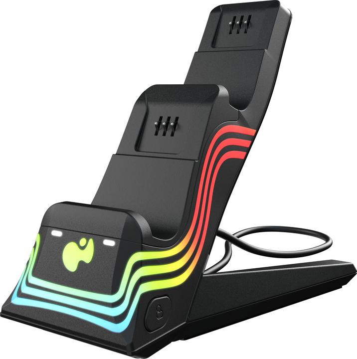 Produktbild PDP Ladestation Dual Afterglow Wave schwarz für XBOX SeriesX (Xbox Series X, Xbox One S, Xbox Series S)