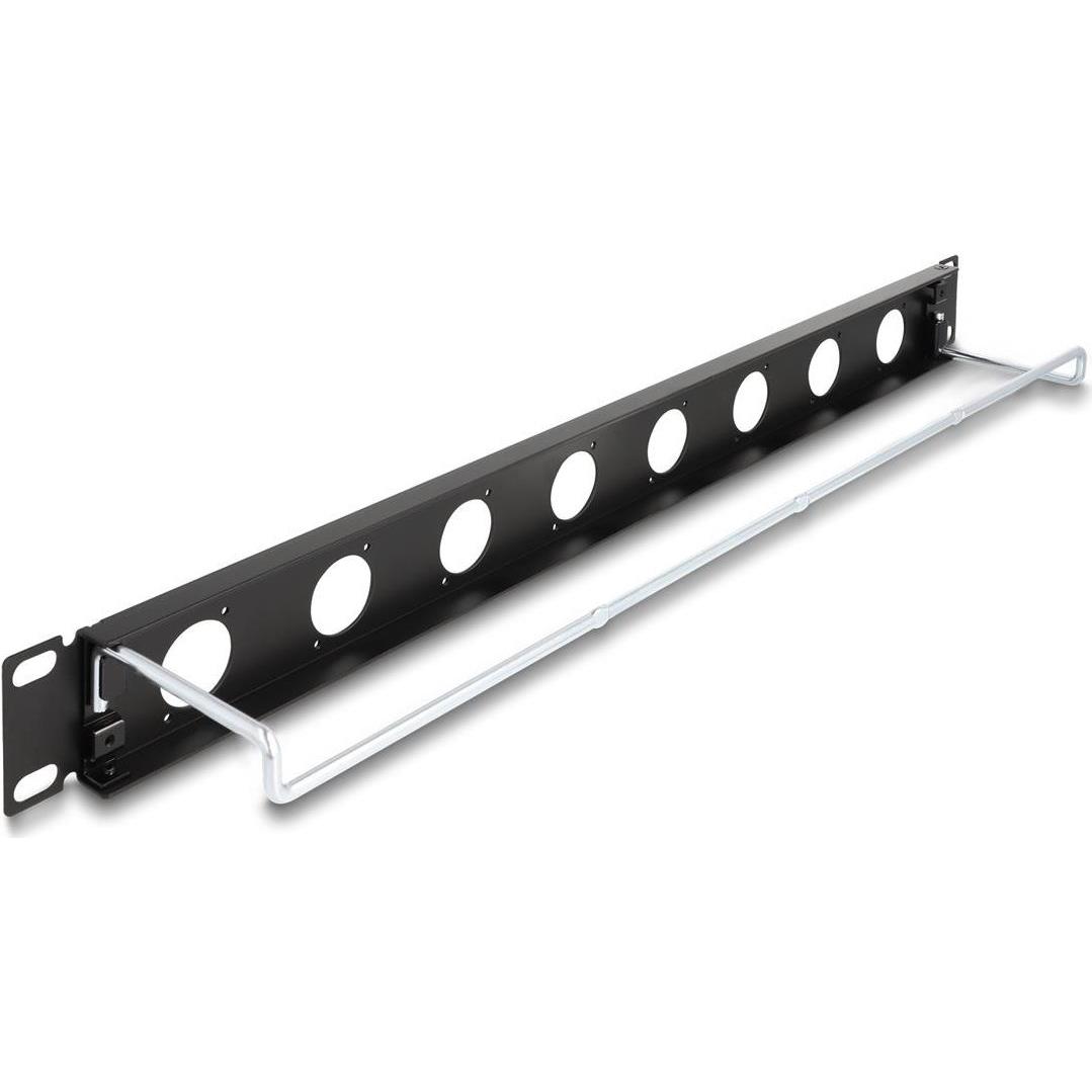 Delock 19? D-Typ Patchpanel mit Entlastungsschiene 8 Port 1 HE schwarz, Server Zubehör, Schwarz