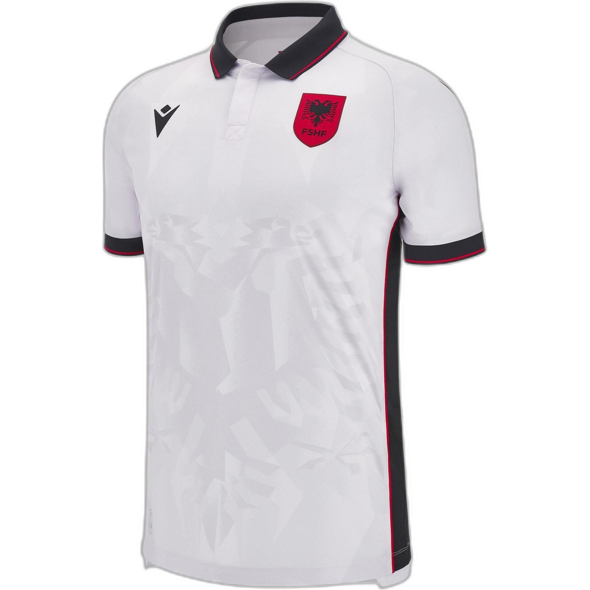 Macron, Herren, Fussballtrikot, Albanien Auswärts (XL), Weiss, XL