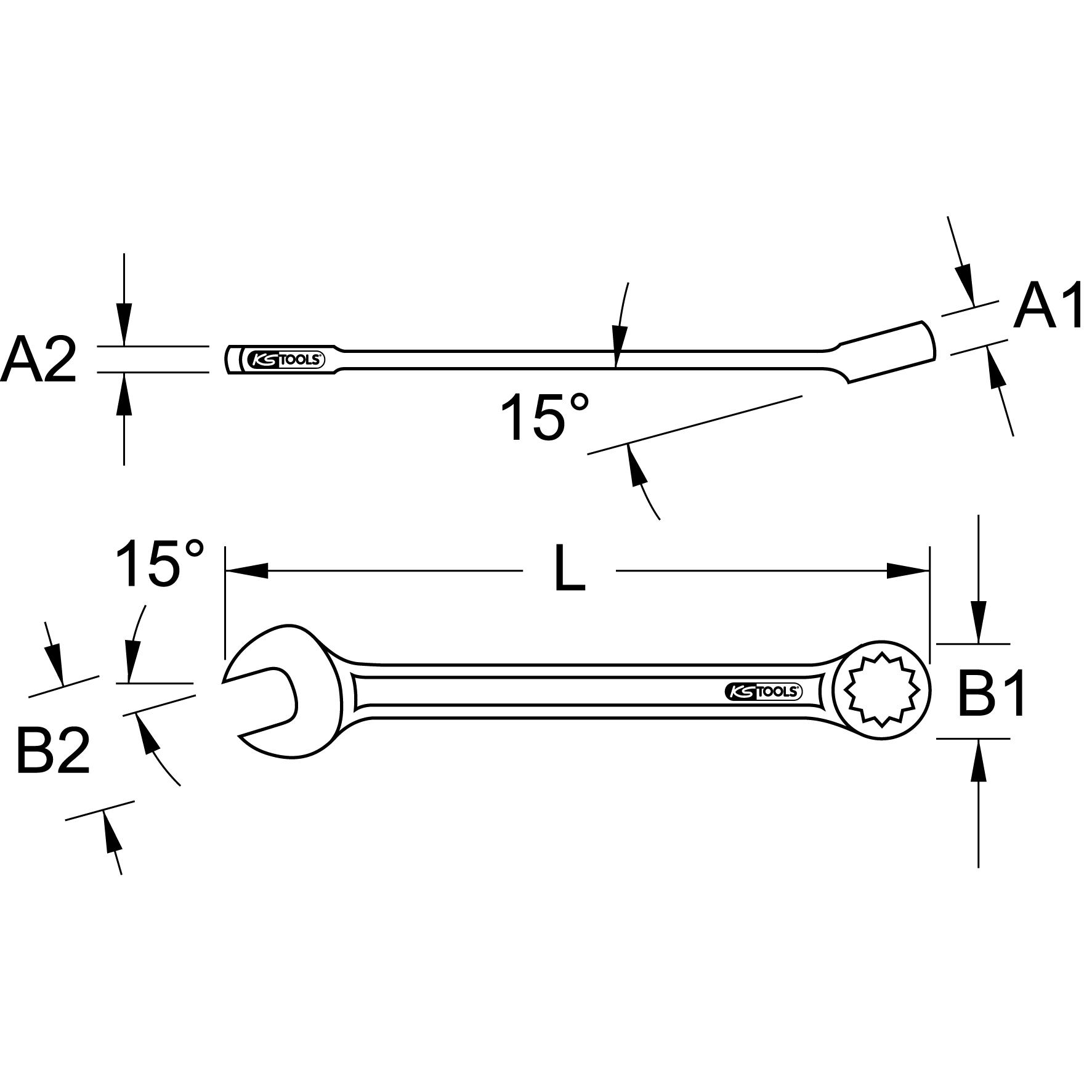 Thumbnail - KS Tools, Schraubenschlüssel, Ringmaulschlüssel abgewinkelt (5/8")