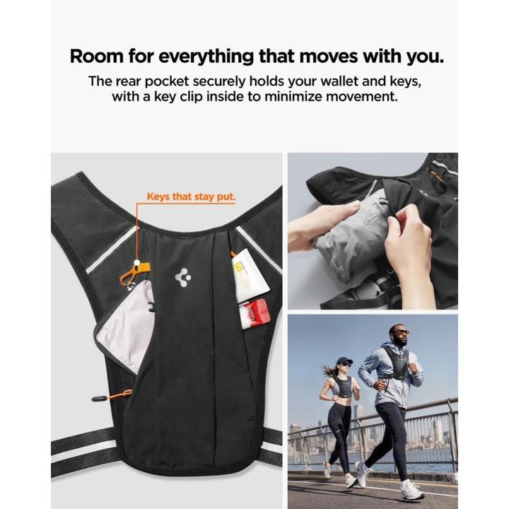 Actual product image Spigen Dynamic Shield Running Vest Black (One size)
