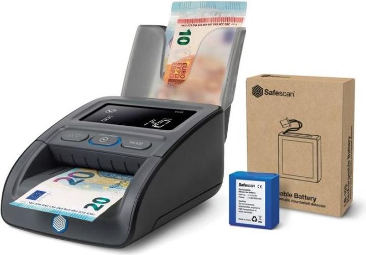 Safescan 155-S Komplett SET Geldprüfgerät Batterie & Stapler (Bill validator)