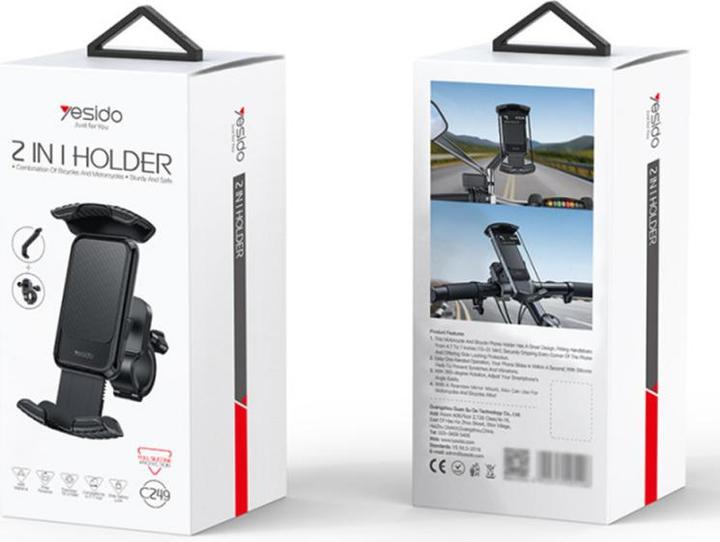 Produktbild Yesido Motorcycle Holder C249, 4.8inch - 7.2inch, Black