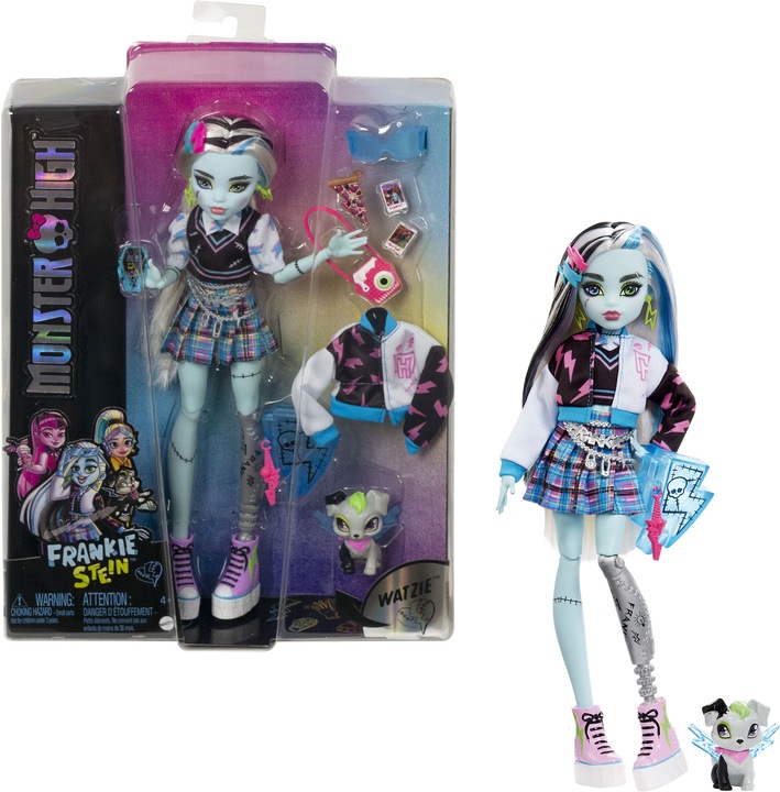 Actual product image Monster High Frankie Stein Doll With Pet And Accessories