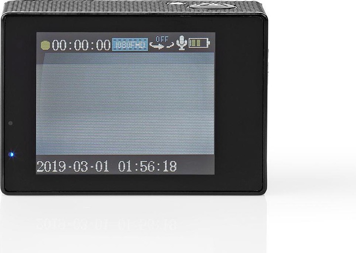 Produktbild Nedis Action Cam 1080p@30fps 12 MPixel Wasserdicht bis: 30.0 m 90 min WLAN App erhältlich für: Andro (30p, WLAN)
