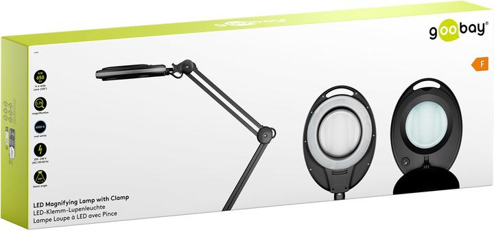 Produktbild Goobay LED-Klemm-Lupenleuchte, 8 W, schwarz (650 lm)
