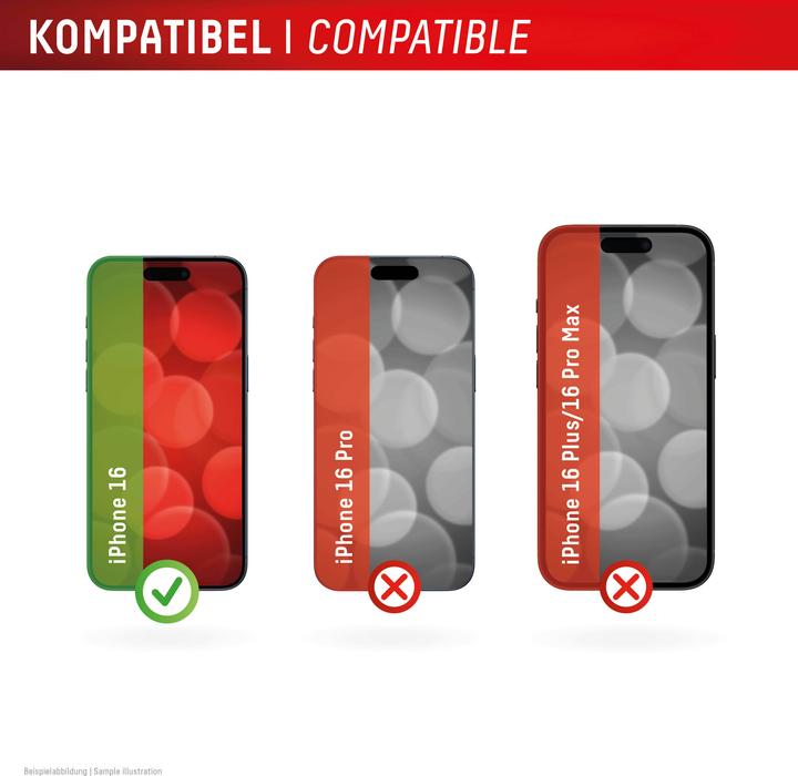 Produktbild Displex Real Glass, 2D Panzerglas + Handyhülle (1 Stk., Apple iPhone 16)